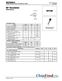 Datasheet BF199 manufacturer Motorola