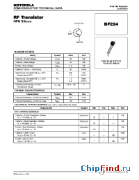 Datasheet BF224 manufacturer Motorola