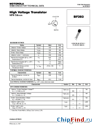 Datasheet BF393 manufacturer Motorola