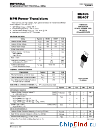 Datasheet BU406 manufacturer Motorola