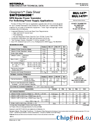 Datasheet BUL147F производства Motorola