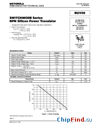 Datasheet BUV20 manufacturer Motorola