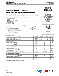 Datasheet BUX48A manufacturer Motorola