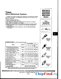 Datasheet MAC3040 manufacturer Motorola