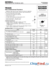 Datasheet MAC4DCN производства Motorola