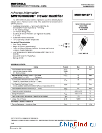 Datasheet MBR4045 производства Motorola