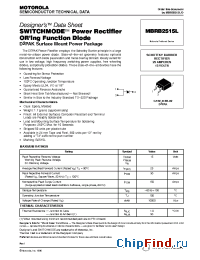 Datasheet MBRB2515L manufacturer Motorola