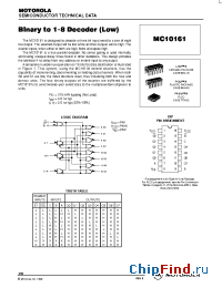 Datasheet MC10161FN manufacturer Motorola