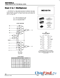 Datasheet MC10174P manufacturer Motorola