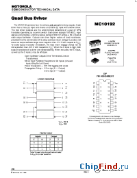 Datasheet MC10192FN manufacturer Motorola
