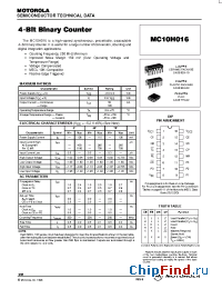 Datasheet MC10H016P manufacturer Motorola
