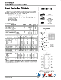 Datasheet MC10H113P manufacturer Motorola