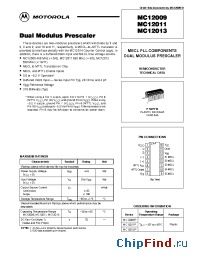 Datasheet MC12009P manufacturer Motorola