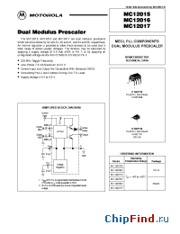 Datasheet MC12016 manufacturer Motorola