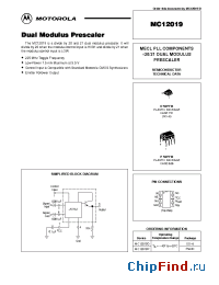 Datasheet MC12019D manufacturer Motorola