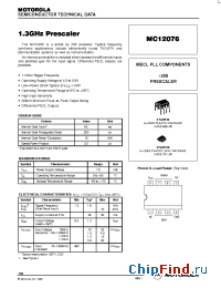 Datasheet MC12076P производства Motorola