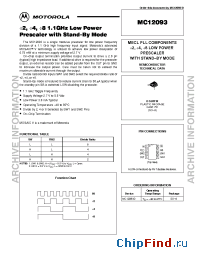 Datasheet MC12093DR2 manufacturer Motorola