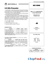 Datasheet MC12098D manufacturer Motorola