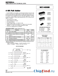 Datasheet MC14008B manufacturer Motorola