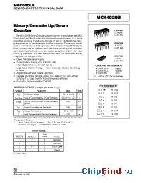 Datasheet MC14029B manufacturer Motorola