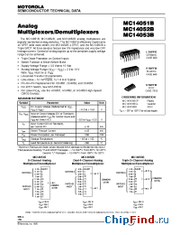 Datasheet MC14051 manufacturer Motorola