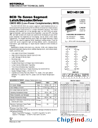 Datasheet MC14513BCP manufacturer Motorola