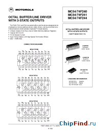 Datasheet MC54F240J производства Motorola