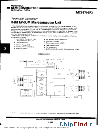 Datasheet MC68705P3S производства Motorola