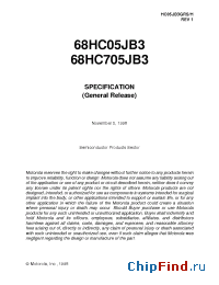 Datasheet MC68HC05JB3P manufacturer Motorola