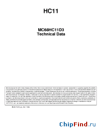 Datasheet MC68HC11D3FN manufacturer Motorola
