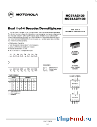 Datasheet MC74AC139N manufacturer Motorola