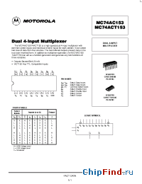 Datasheet MC74AC153 manufacturer Motorola