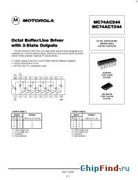 Datasheet MC74AC244DW manufacturer Motorola