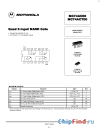 Datasheet MC74ACT00D manufacturer Motorola