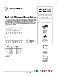 Datasheet MC74ACT139D manufacturer Motorola