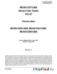 Datasheet MC9S12DB128BCFU manufacturer Motorola