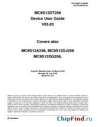 Datasheet MC9S12DG256 manufacturer Motorola