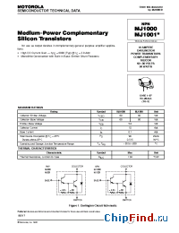 Datasheet MJ1001 manufacturer Motorola