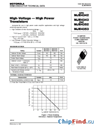 Datasheet MJE4343 manufacturer Motorola