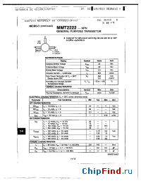 Datasheet MMT2222 manufacturer Motorola