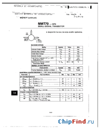 Datasheet MMT70 manufacturer Motorola