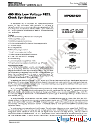 Datasheet MPC92429 manufacturer Motorola