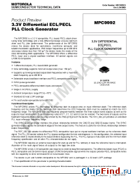 Datasheet MPC9992 manufacturer Motorola