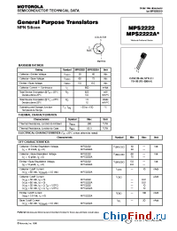 Datasheet MPS2222A manufacturer Motorola