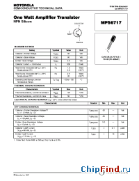 Datasheet MPS6717RLRA manufacturer Motorola