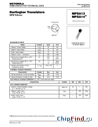 Datasheet MPSA14 manufacturer Motorola