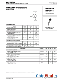 Datasheet MPSH10 manufacturer Motorola