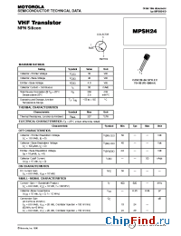 Datasheet MPSH24 manufacturer Motorola