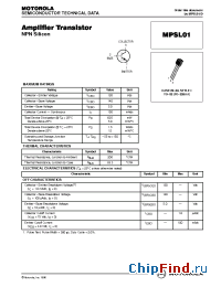 Datasheet MPSL01 manufacturer Motorola