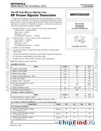 Datasheet MRF20030R manufacturer Motorola
